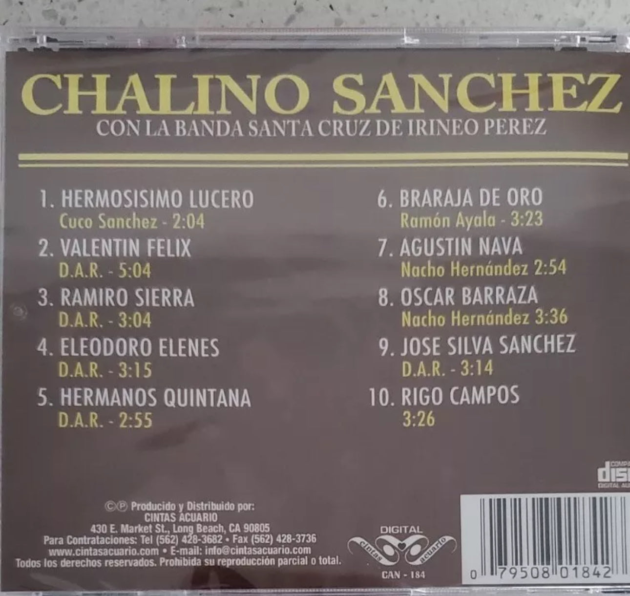 Chalino Sánchez CD “CON LA BANDA SANTACRUZ”