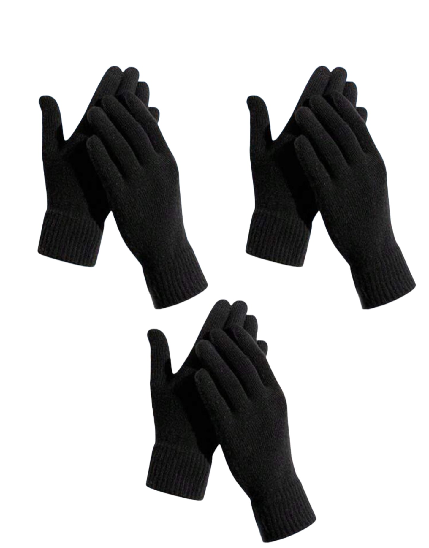 Solid Black Gloves (4PK)