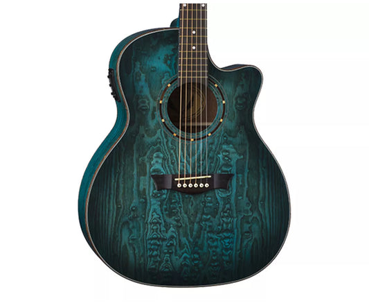 Dean Exotica Quilt Ash Acoustic Guitar - Blue Satin (USED)